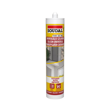 Silicon Universal Alb Pentru Interior/Exterior Soudal 280 Ml / BAX 15 Buc